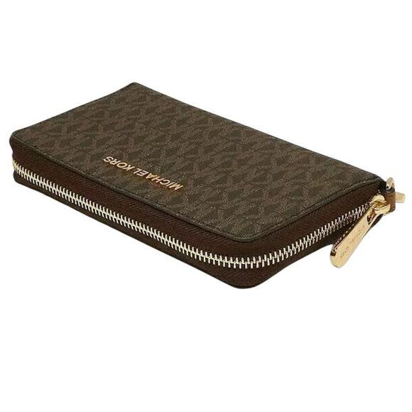 MICHAEL KORS JET SET TRAVEL WALLET IN BROWN - Picture 2 of 8